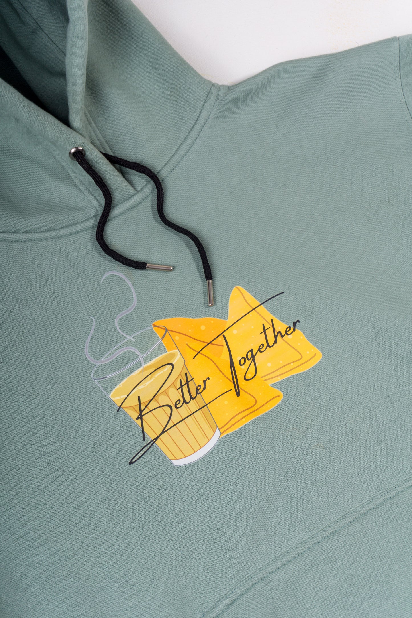 ZF Premium 350gsm Boxy Fit Printed Hoodie, Green- Better Together