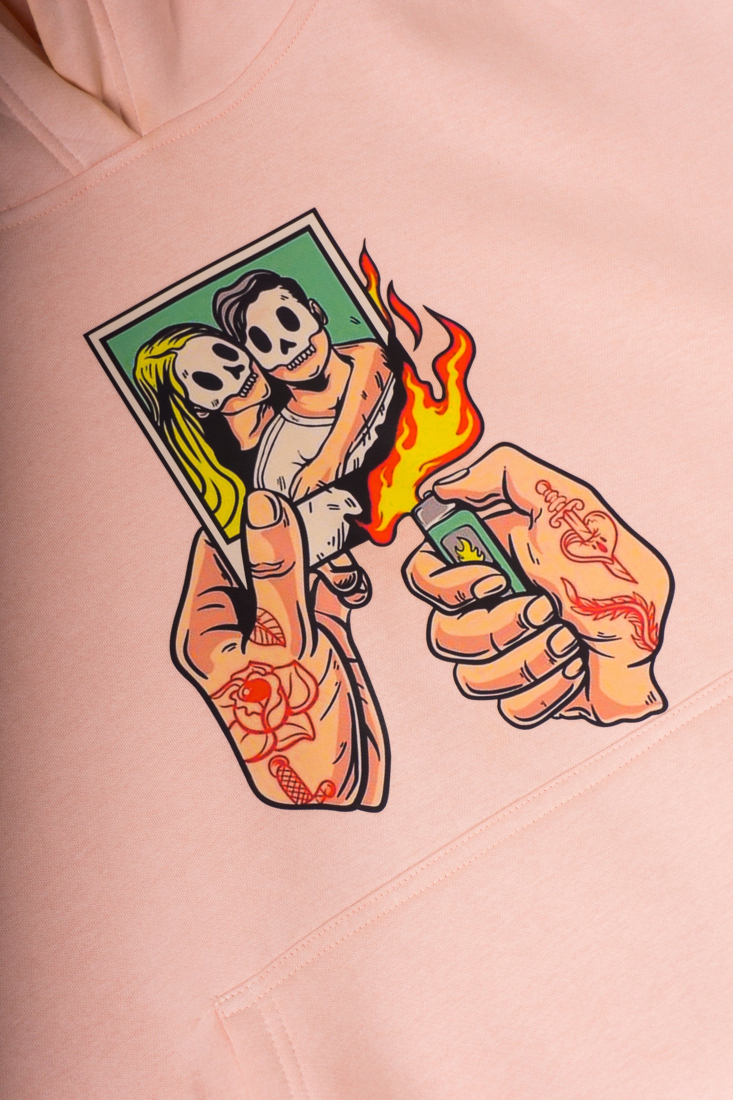 ZF Premium 350gsm Boxy Fit Printed Hoodies, Peach- Zeest